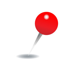 red realistic hairpin with shadow vector icon eps10