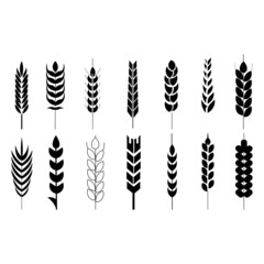 set of black spikelets eps10