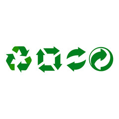 set of green vector recycling icon eps10