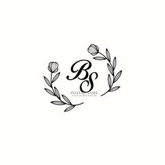 BS Initial letter handwriting and signature logo. Beauty vector initial logo .Fashion  boutique  floral and botanical