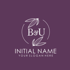 BU Beauty vector initial logo art  handwriting logo of initial signature, wedding, fashion, jewelry, boutique, floral