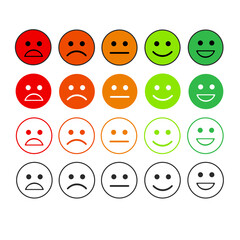 colored emoticons mood emoji set vector emoticons eps 10