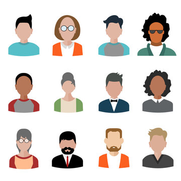 avatars set icons of people for avatar in social networks eps10
