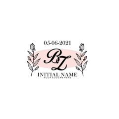 BZ Initial letter handwriting and signature logo. Beauty vector initial logo .Fashion  boutique  floral and botanical
