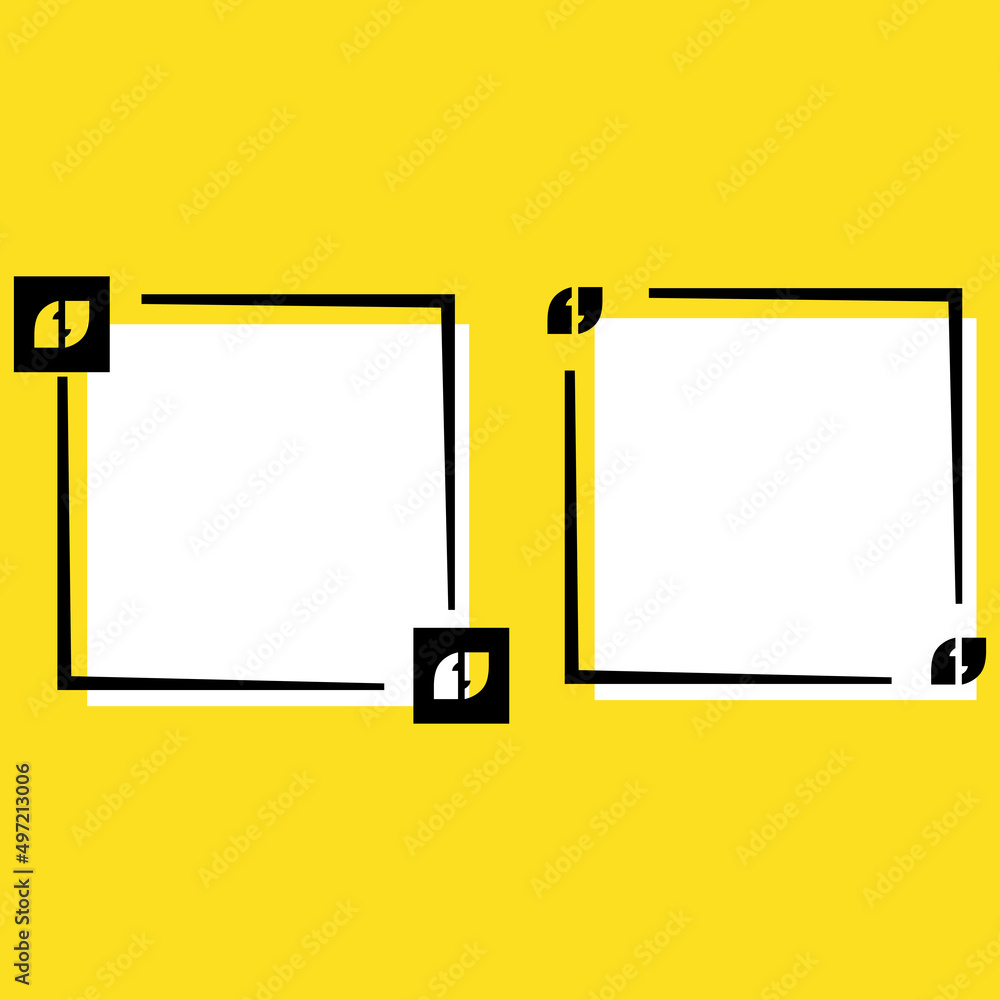 Poster square frame for text on yellow background vector icon eps10
