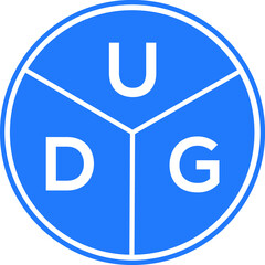 UDG letter logo design on black background. UDG creative initials letter logo concept. UDG letter design. 