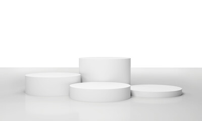 Cylinder Display Mockup, Circle Shape Podium Scene Studio Or Pedestal For Display, 3D render
