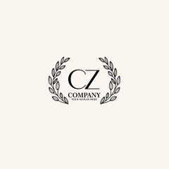 CZ Beauty vector initial logo art  handwriting logo of initial signature, wedding, fashion, jewelry, boutique, floral