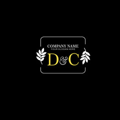 DC Beauty vector initial logo art  handwriting logo of initial signature, wedding, fashion, jewelry, boutique, floral