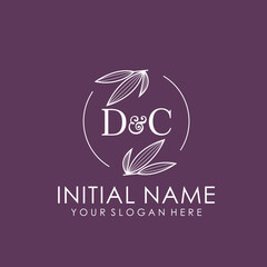DC Beauty vector initial logo art  handwriting logo of initial signature, wedding, fashion, jewelry, boutique, floral