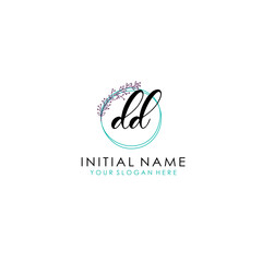 DD Initial letter handwriting and signature logo. Beauty vector initial logo .Fashion  boutique  floral and botanical