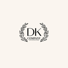 DK Beauty vector initial logo art  handwriting logo of initial signature, wedding, fashion, jewelry, boutique, floral
