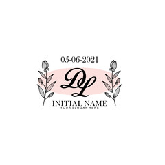 DL Initial letter handwriting and signature logo. Beauty vector initial logo .Fashion  boutique  floral and botanical