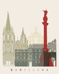 Obraz premium Barcelona skyline poster