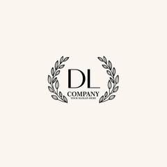 Obraz premium DL Beauty vector initial logo art handwriting logo of initial signature, wedding, fashion, jewelry, boutique, floral