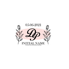 DP Initial letter handwriting and signature logo. Beauty vector initial logo .Fashion  boutique  floral and botanical