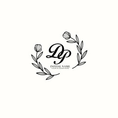 DP Initial letter handwriting and signature logo. Beauty vector initial logo .Fashion  boutique  floral and botanical