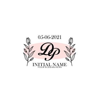 DP Initial letter handwriting and signature logo. Beauty vector initial logo .Fashion  boutique  floral and botanical