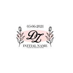 DZ Initial letter handwriting and signature logo. Beauty vector initial logo .Fashion  boutique  floral and botanical