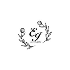EI Initial letter handwriting and signature logo. Beauty vector initial logo .Fashion  boutique  floral and botanical