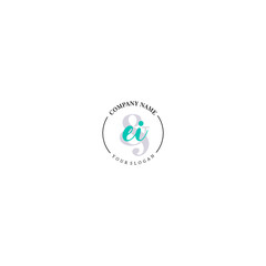 EI Initial letter handwriting and signature logo. Beauty vector initial logo .Fashion  boutique  floral and botanical