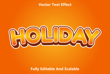 holiday text effect with orange color editable.