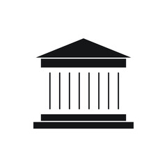 Building museum Icon silhouette for website, symbol presentation