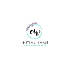 EW Initial letter handwriting and signature logo. Beauty vector initial logo .Fashion  boutique  floral and botanical