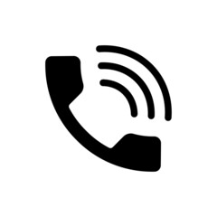 Phone call icon. Phone hanger with signal wave symbol. Suitable for call service icon, phone app symbol, and customer service contact.
