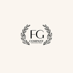 FG Beauty vector initial logo art  handwriting logo of initial signature, wedding, fashion, jewelry, boutique, floral