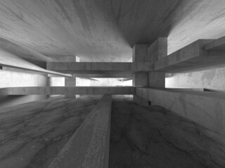 Abstract architecture background. Empty rough concrete interior