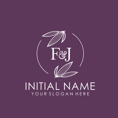 FJ Beauty vector initial logo art  handwriting logo of initial signature, wedding, fashion, jewelry, boutique, floral