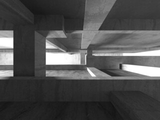 Abstract architecture interior background. Empty concrete room