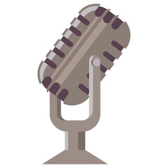 Retro microphone vector cartoon illustration isolated on a white background.