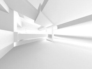 Illuminated corridor interior design. Empty Room Interior Background