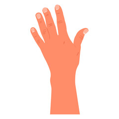 Hand vector cartoon illustration isolated on a white background.