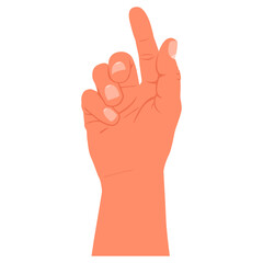 Hand gesture vector cartoon illustration isolated on a white background.