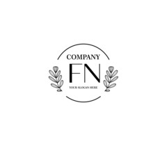 FN Beauty vector initial logo art  handwriting logo of initial signature, wedding, fashion, jewelry, boutique, floral