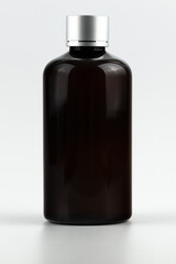 black glass bottle flacon isolated for your text and design. unbranded black glass bottle flacon isolated template copy space