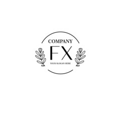 FX Beauty vector initial logo art  handwriting logo of initial signature, wedding, fashion, jewelry, boutique, floral