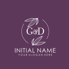 GD Beauty vector initial logo art  handwriting logo of initial signature, wedding, fashion, jewelry, boutique, floral