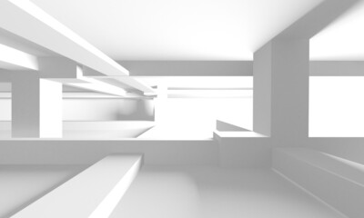 Abstract White Architecture Design Concept