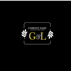 GL Beauty vector initial logo art  handwriting logo of initial signature, wedding, fashion, jewelry, boutique, floral