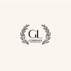 GL Beauty vector initial logo art  handwriting logo of initial signature, wedding, fashion, jewelry, boutique, floral