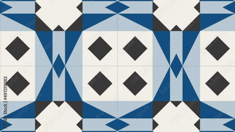 Aufkleber abstract dynamic pattern with blue elements. endless motion graphic mosaic with flat design. seamles