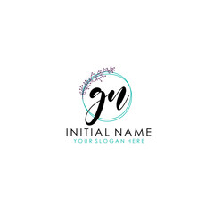 GN Initial letter handwriting and signature logo. Beauty vector initial logo .Fashion  boutique  floral and botanical