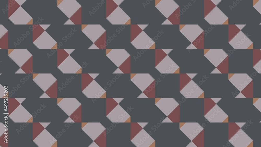 Poster dynamic pattern with abstract multicolor geometric shapes. seamless loop animated background in a fl