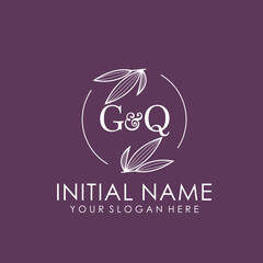 GQ Beauty vector initial logo art  handwriting logo of initial signature, wedding, fashion, jewelry, boutique, floral