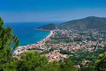 Fototapeta na wymiar The Cilento Coast in Italy in Castellabate