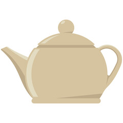 Ceramic kettle vector cartoon illustration isolated on a white background.